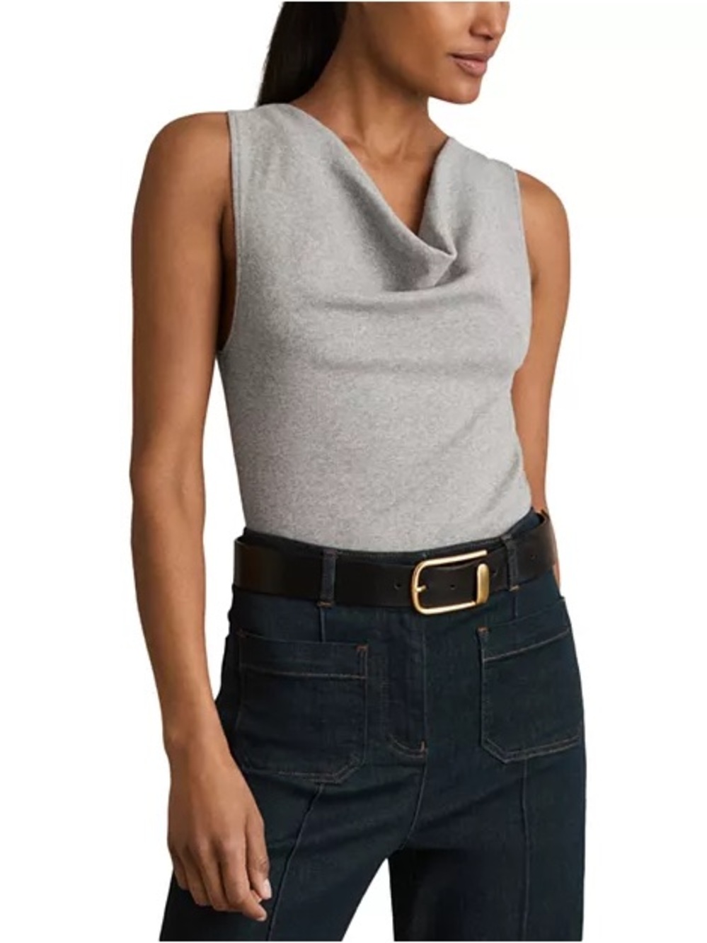 Reiss Lyra Rib Cowl Neck Top - Picture 4 of 8